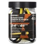 Keeper 06321 Bungee Cord, 24 in L, Rubber, Yellow, Hook End