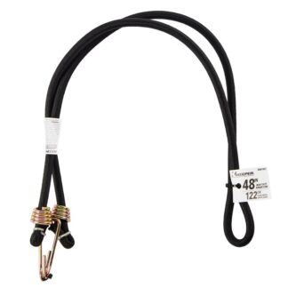 Keeper A06188Z Heavy-Duty Bungee Cord, 48 in L, Rubber, Black, Hook End