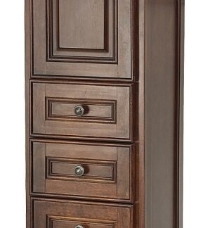 Craft + Main HANT1556 Floor Cabinet, 1-Door, 1-Shelf, 4-Drawer, Linen/Wood, Dark Walnut