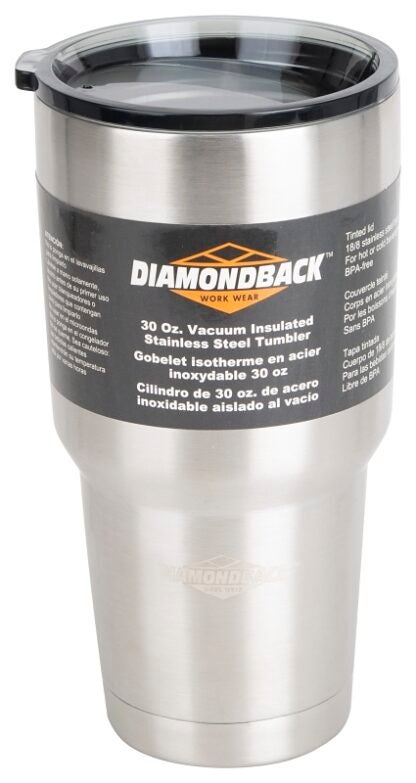 Diamondback BP-Y01O Vacuum Insulated Tumbler, 30 oz Capacity, Stainless Steel, Insulated Sells in Quantity of 4