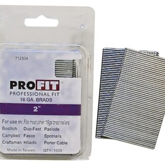 ProFIT 0712504 Finish Nail, Glue Collation, 2 in L, 16 Gauge, Steel, Electro-Galvanized, Brad Head, Smooth Shank