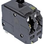 Square D QO QO215CP Circuit Breaker, Mini, 15 A, 2 -Pole, 120/240 VAC, 48 VDC, Plug Mounting, Black