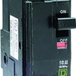 Square D QO QO250CP Circuit Breaker, Mini, 50 A, 2 -Pole, 120/240 VAC, 48 VDC, Plug Mounting, Black