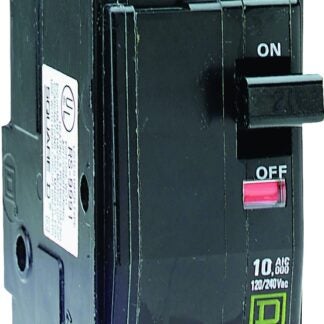 Square D QO QO250CP Circuit Breaker, Mini, 50 A, 2 -Pole, 120/240 VAC, 48 VDC, Plug Mounting, Black