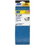 NORTON 49274 Sanding Belt, 4 in W, 24 in L, 120 Grit, Very Fine, Zirconia Aluminum Abrasive