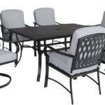 Pacific Casual LLC 226-H40-7D Sarasota Dining Set, 7-Piece, 225 lb Seating, Rectangle Table, Steel in Tabletop