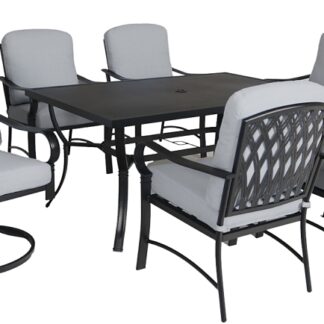 Pacific Casual LLC 226-H40-7D Sarasota Dining Set, 7-Piece, 225 lb Seating, Rectangle Table, Steel in Tabletop