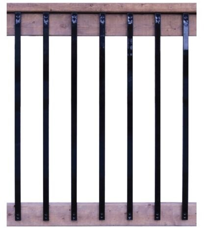 Nuvo Iron RCTB38 Baluster, 38 in L, Rectangular, Steel, Black, Galvanized