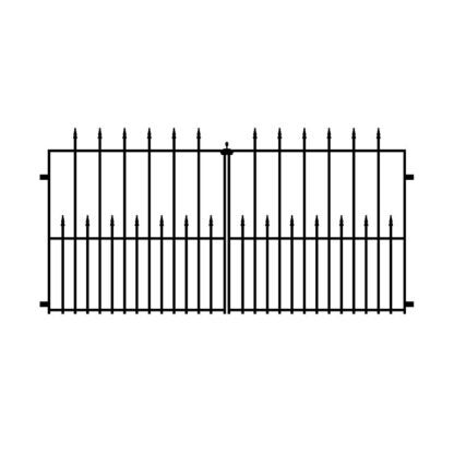 Nuvo Iron TEDGQF1 Tiger Eye Double Gate, 29 in W Gate, 34 in H Gate, Metal Frame, Black