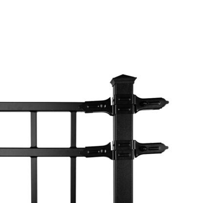 Nuvo Iron Legacy SFPTB2296 Fence Post, 2 in Dia, 2 in W, 8 ft H, Iron, Textured Black, Galvanized