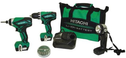 HITACHI KC10DFL2 Combination Kit, Battery Included, 12 V, 3-Tool, Lithium-Ion Battery