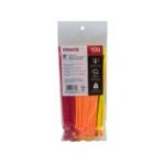 ProSource CT0941 Cable Tie, 50 mm Max Bundle Dia, Self-Locking Locking, Nylon, Fluorescent Green/Orange/Red/Yellow