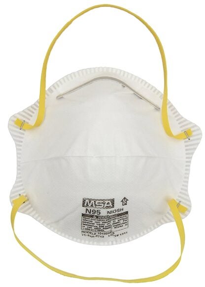 Safety Works 817633 Disposable Dust Respirator, One-Size Mask, N95 Filter Class, 95 % Filter Efficiency, White