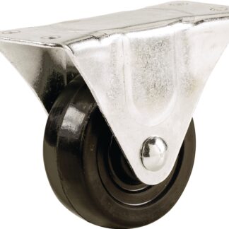 Shepherd Hardware 9482 Rigid Caster, 2-1/2 in Dia Wheel, 1-1/8 in W Wheel, Rubber Wheel, 100 lb