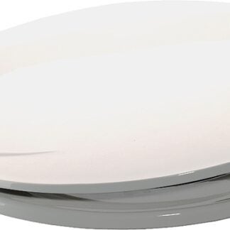 ProSource KJ-883A1-WH Toilet Seat, Round, Plastic, White, Plastic Hinge