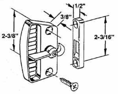 Prime-Line A105 Door Handle and Latch, Metal, Chrome-Plated