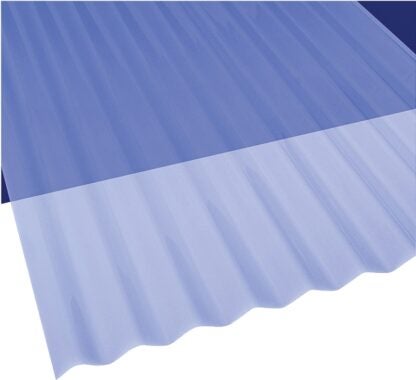 Sun N Rain 106632 Corrugated Roofing Panel, 10 ft L, 26 in W, PVC, Clear Blue Sells in Quantity of 10