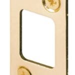 Defender Security E2235 Deadbolt Strike Plate, 3-5/8 in L, 1-1/4 in W, Steel, Brass