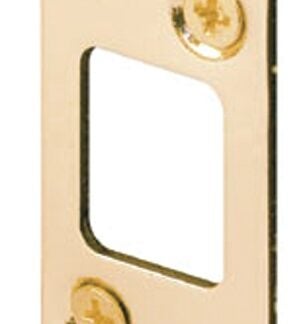 Defender Security E2235 Deadbolt Strike Plate, 3-5/8 in L, 1-1/4 in W, Steel, Brass