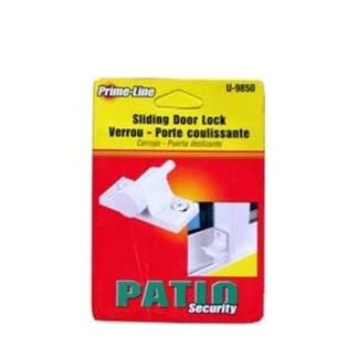 Prime-Line U9850 Patio Door Lock, Aluminum, White, 3/16, 1/8, 1/4 in Thick Door