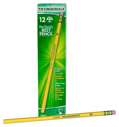 TICONDEROGA 13883 Pencil, Medium Hard Lead, Wood Barrel Sells in Quantity of 6