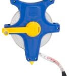 Vulcan JL-TAPEOF100 Tape Measure, 100 ft L Blade, Fiberglass Blade, ABS Plastic Case, Blue Case