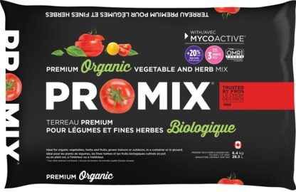 Pro-Mix 4981401 Organic Vegetable and Herb Mix, Solid, Black/Brown, 28.3 L