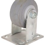 ProSource JC-T01 Rigid Caster, 4 in Dia Wheel, 2 in W Wheel, Thermoplastic Rubber Wheel, Gray, 350 lb