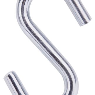 ProSource LR373 S-Hook, 100 lb Working Load, 0.229 in Dia Wire, Steel, Zinc Sells in Quantity of 20