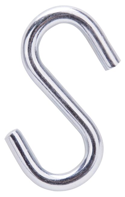 ProSource LR373 S-Hook, 100 lb Working Load, 0.229 in Dia Wire, Steel, Zinc Sells in Quantity of 20