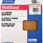 NORTON Adalox 07660700159 Sanding Sheet, 11 in L, 9 in W, Medium, 120 Grit, Aluminum Oxide Abrasive, Paper Backing Sells in Quantity of 100