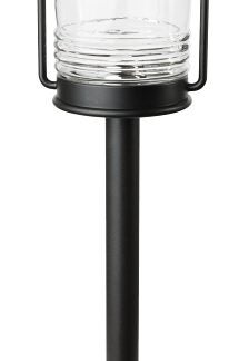 Boston Harbor 27093 Solar Stake Light, Ni-MH Battery, AA Battery, 1-Lamp, LED Lamp, Metal/Glass/Plastic Fixture, Black