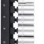 Vulcan TS1012M-P Socket Set, Chrome Vanadium Steel, Chrome