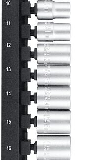 Vulcan TS1012M-P Socket Set, Chrome Vanadium Steel, Chrome