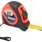 Vulcan 26-7.5X25-R Tape Measure, 25 ft L Blade, 1 in W Blade, Steel Blade, ABS Plastic Case, Orange Case