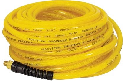 Bostitch PRO-1450 Air Hose, 1/4 in OD, 50 ft L, MNPT, 300 psi Pressure, Polyurethane, Yellow