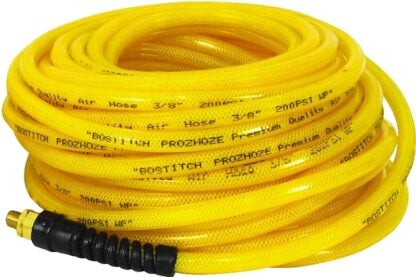 Bostitch PRO-3850 Air Hose, 3/8 in OD, 50 ft L, MNPT, 300 psi Pressure, Polyurethane, Yellow