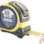 Vulcan 58-7.5X25-A Tape Measure, 25 ft L Blade, 1 in W Blade, Steel Blade, ABS Plastic Case, Yellow Case