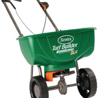 Scotts 75243 DLX Broadcast Spreader, 15,000 sq-ft Coverage Area, Plastic Hopper, High-Traction Wheel