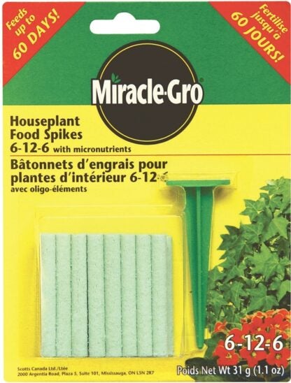 Miracle-Gro 1102521 Fertilizer, 31 g Box, Spike, 6-12-6 N-P-K Ratio