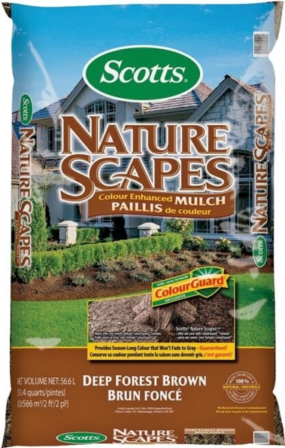 Scotts Nature Scapes 88656750 Color Enhanced Mulch, Solid, Deep Forest Brown, 42.5 L Bag