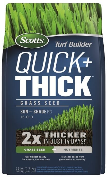 Scotts 12630 Quick + Thick Grass Seed, 2.8 kg Bag