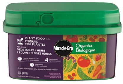 Miracle-Gro 3023705 Organic Plant Food, 500 g, Solid, 10-1-6 N-P-K Ratio