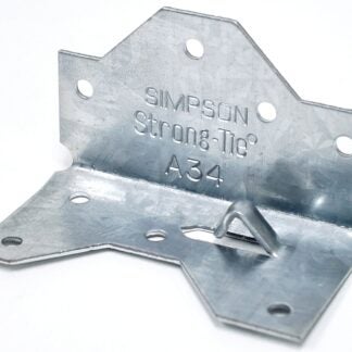 Simpson Strong-Tie A34Z Framing Angle, 1-7/16 in W, 2-1/2 in D, Steel, ZMAX Sells in Quantity of 100