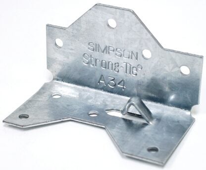 Simpson Strong-Tie A34Z Framing Angle, 1-7/16 in W, 2-1/2 in D, Steel, ZMAX Sells in Quantity of 100