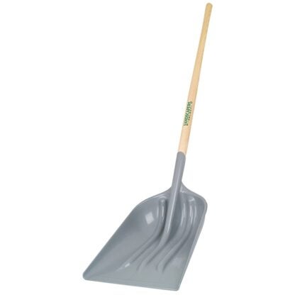 Landscapers Select 34604 Scoop Shovel, 14-1/4 in W Blade, ABS Blade, Wood Handle, Long Handle