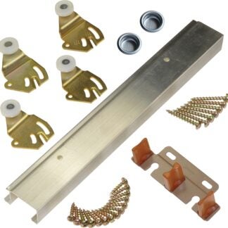 Johnson Hardware 2200482D By-Pass Door Hardware Set, 47 in L Track, For: 50 lb Sliding Doors