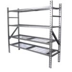 ProSource 9637 Heavy-Duty Boltless Shelving, 6000 lb Capacity, 4-Shelf, 78 in OAW, 22 in OAD, 72 in OAH, Brown