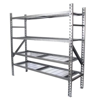 ProSource 9637 Heavy-Duty Boltless Shelving, 6000 lb Capacity, 4-Shelf, 78 in OAW, 22 in OAD, 72 in OAH, Brown