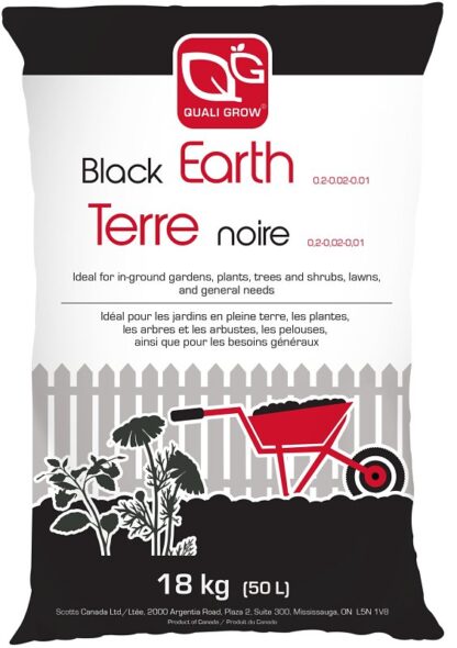 Quali Grow Black Earth NOIQG50PC Garden Soil, 50 L Bag